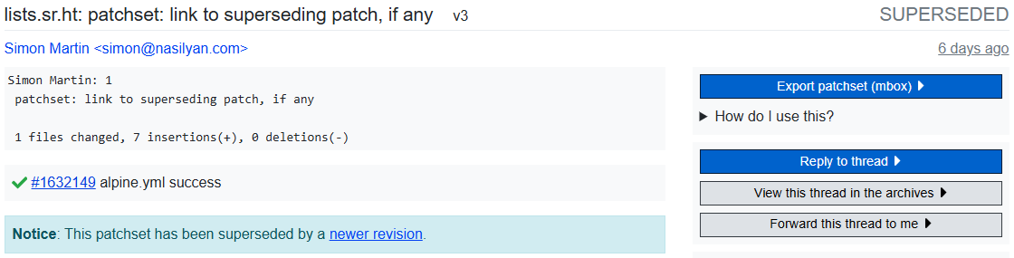 Superseded patches UX